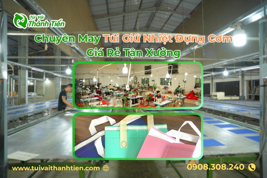 Địa chỉ nhận may túi giữ nhiệt đựng cơm uy tín - Túi Vải Thành Tiến