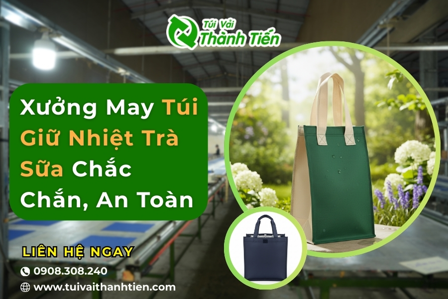 Xưởng may túi giữ nhiệt trà sữa uy tín, thiết kế hợp trend