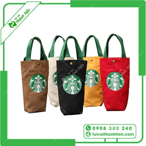 Túi vải bố đựng bình nước