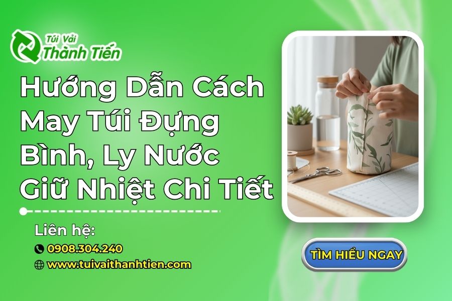 Hướng Dẫn Cách May Túi Đựng Bình, Ly Nước Giữ Nhiệt Chi Tiết