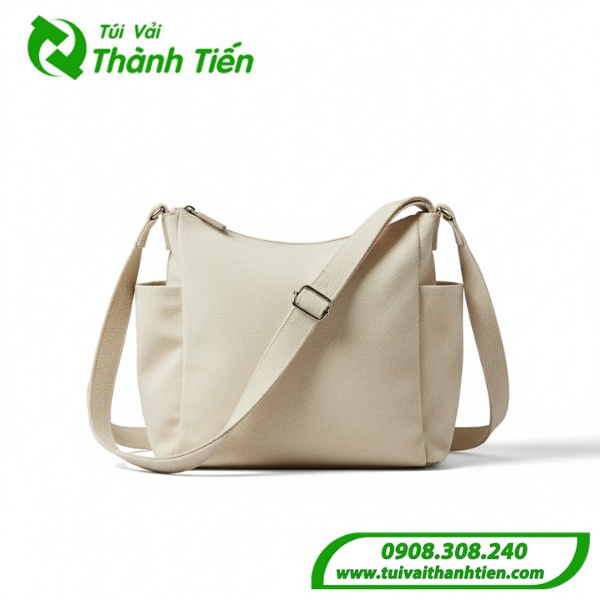 Mẫu 2: túi vải đeo chéo nữ canvas