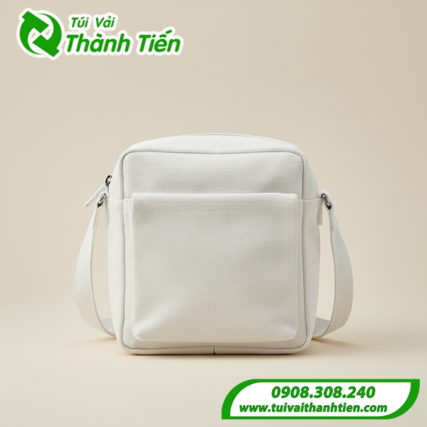 Mẫu 4: Túi vải đeo chéo nam dáng vuông thời trang