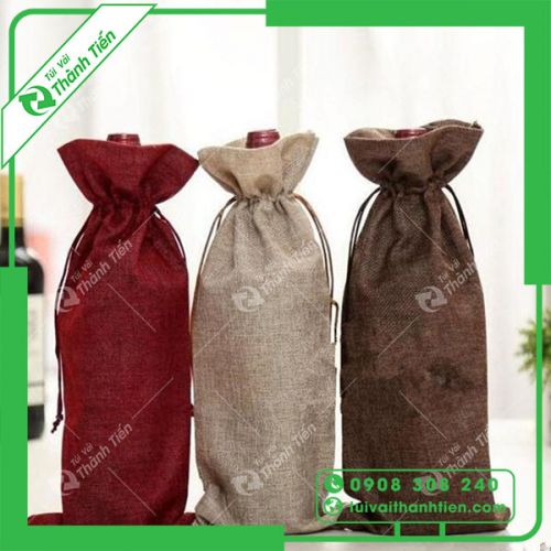 Túi Vải Đay Dây Rút Đựng Rượu [Tự Nhiên - Chống Nước]