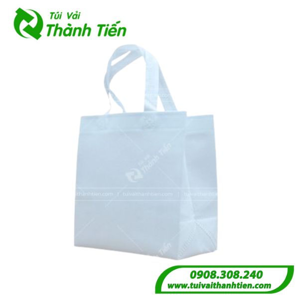 Túi vải không dệt màu trắng trơn