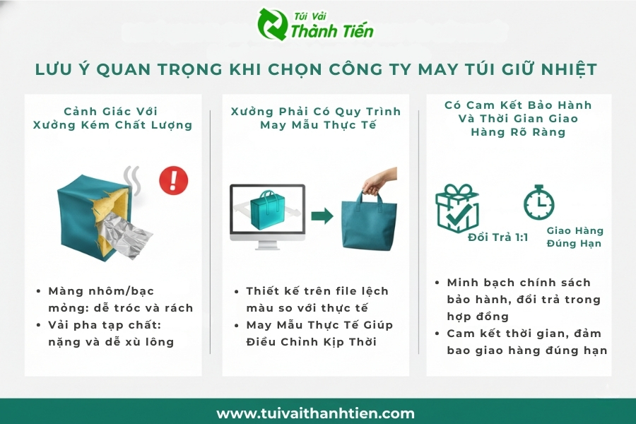 Lưu &yacute; khi chọn c&ocirc;ng ty may t&uacute;i giữ nhiệt