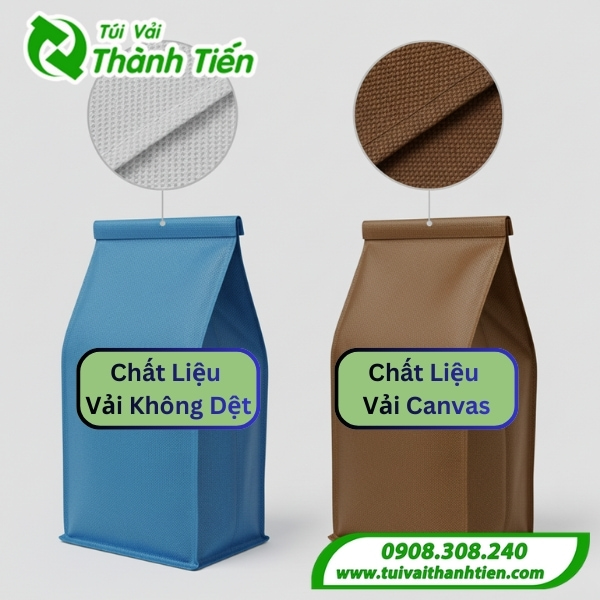 So s&aacute;nh 2 chất liệu bề mặt t&uacute;i giữ nhiệt