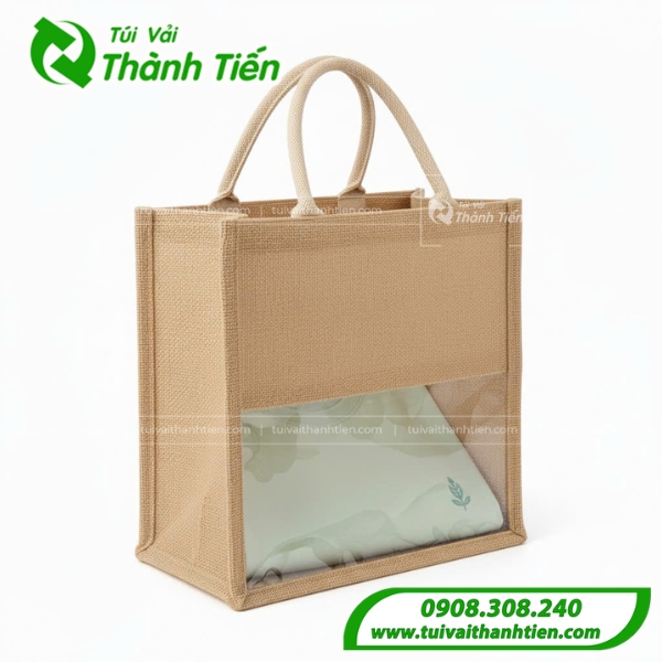 Túi vải linen trong suốt đựng đồ