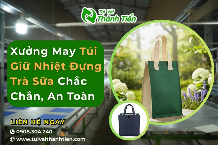 Xưởng may túi giữ nhiệt trà sữa uy tín, thiết kế hợp trend