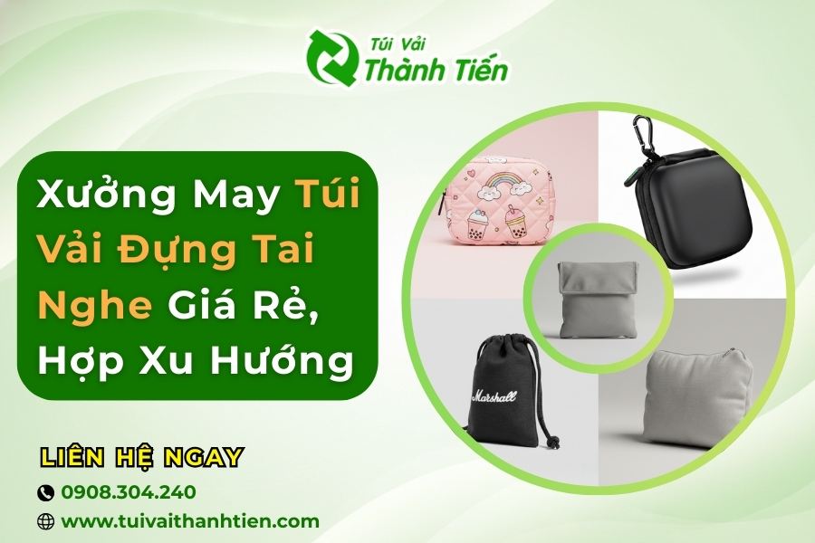 Xưởng may túi vải đựng tai nghe Thành Tiến