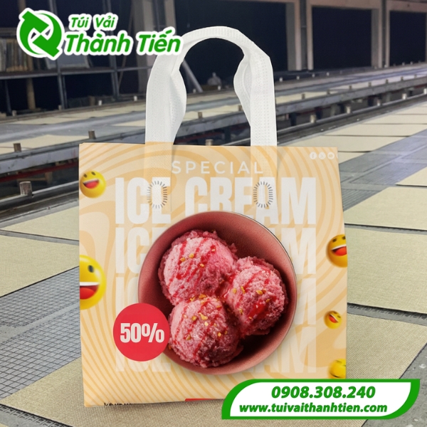 Mẫu túi đựng kem giữ nhiệt in hình sắc nét