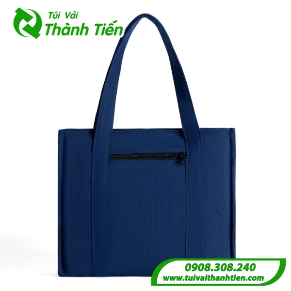 Mẫu túi vải vuông canvas dáng tote có ngăn phụ
