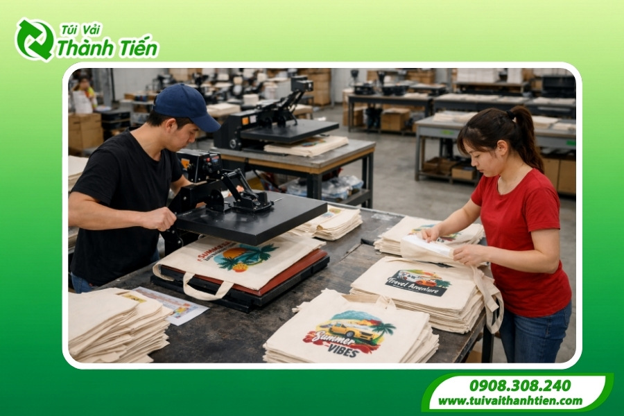 Công nghệ in chuyển nhiệt túi vải