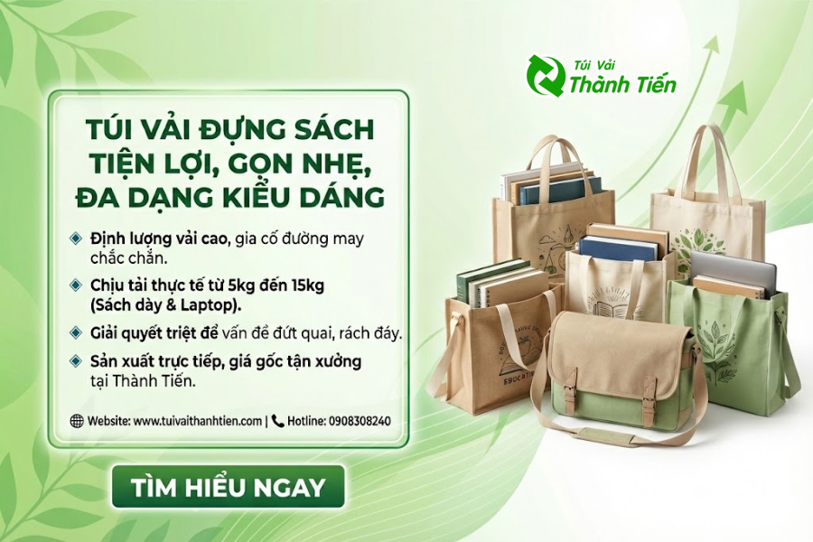 Túi Vải Đựng Sách Tiện Lợi, Gọn Nhẹ, Đa Dạng Kiểu Dáng