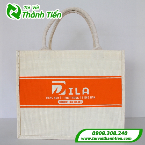 Mẫu túi vải đay linen đựng sách vở đi học ngoại ngữ