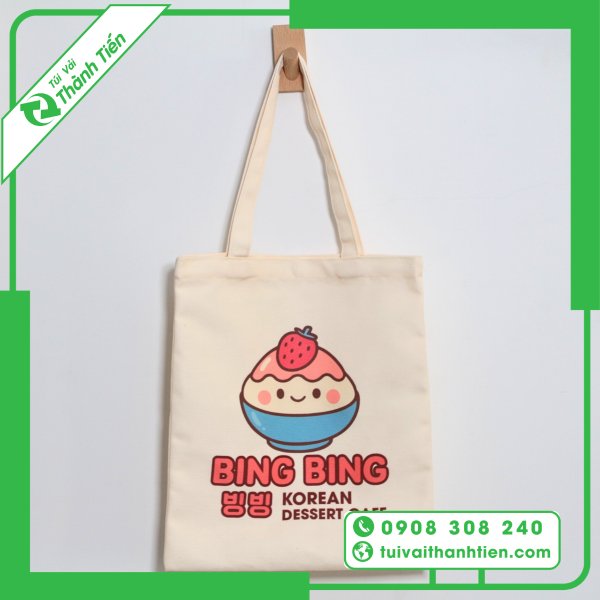 Túi Vải Canvas Màu Kem Be