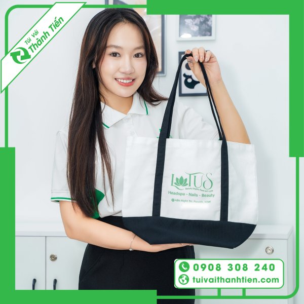 Túi Vải Canvas Quai May Liền Đáy Phối Màu Linh Hoạt